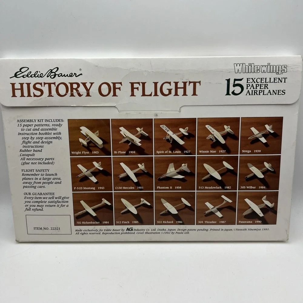 Eddie Bauer History‎ of Flight Whitewings 15 Excellent Paper Airplanes kit NEW